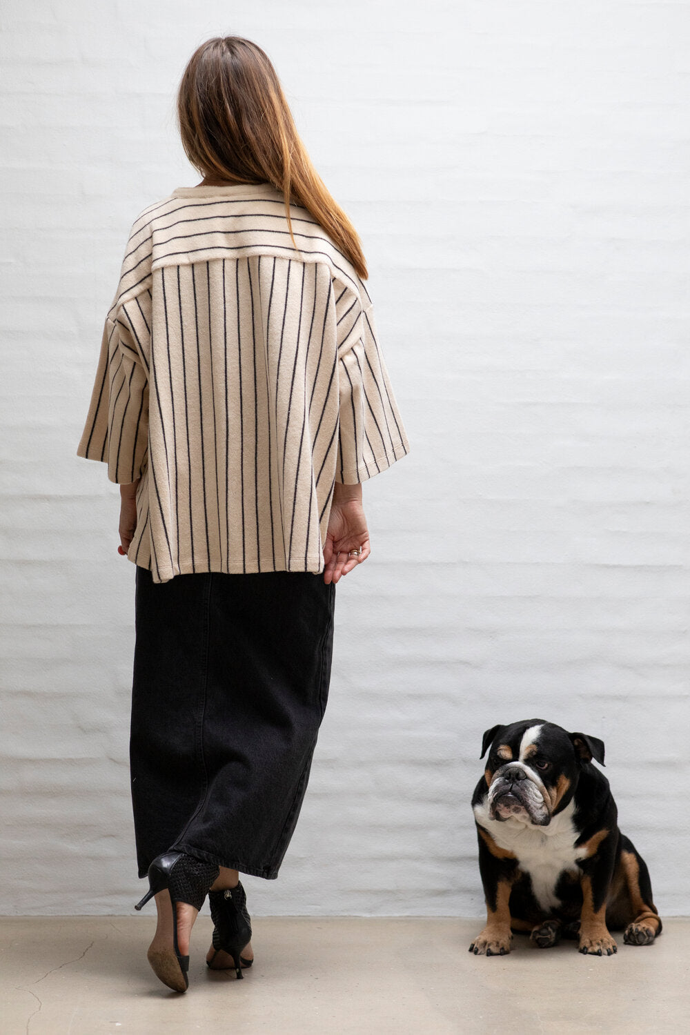 Bongusta  Naram oversized skjorte - creme & ink