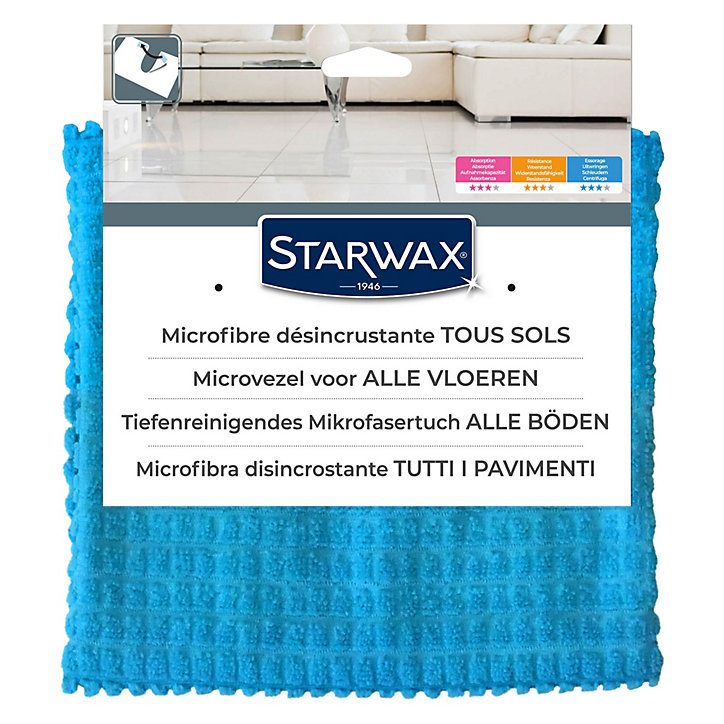 Serpillère microfibre désincrustante Starwax bleu L.70 x l.50 cm