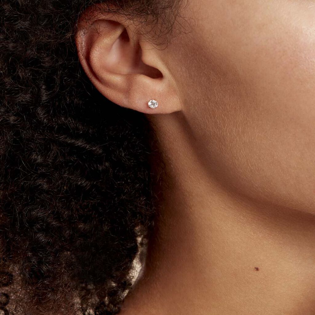 Boucles D'oreilles Puces Eddie Or Jaune Oxyde De Zirconium