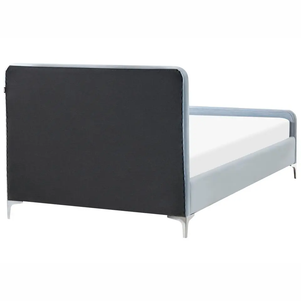 LUNAN - Tweepersoonsbed - Lichtblauw - 120 x 200 cm - Fluweel