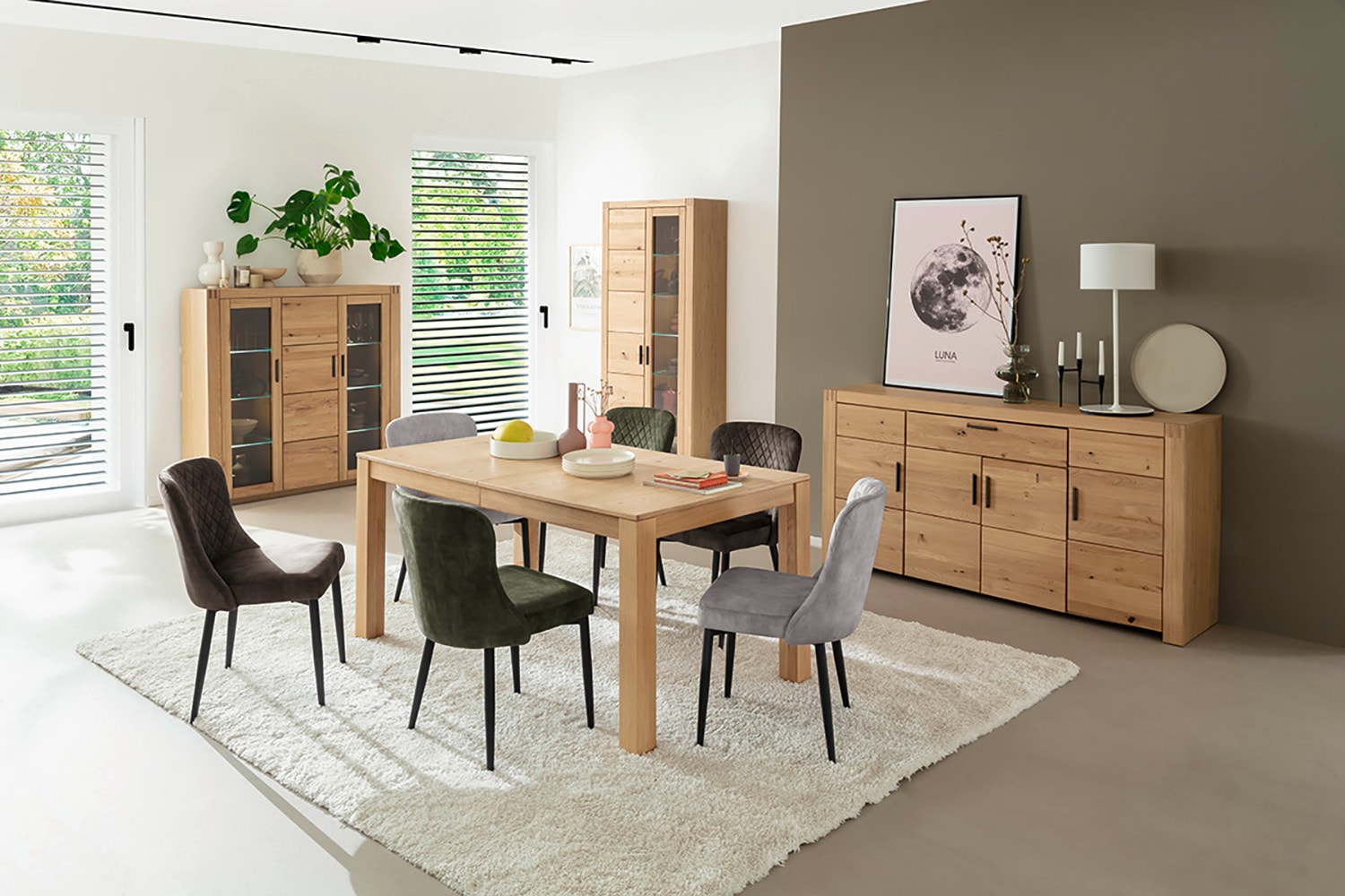 MCA furniture 4-Fussstuhl »ABOSHI Esszimmerstuhl (4er Set)« (Set) 4 Stk.Taschenfederkern, Metall schwarz,Vintage-Veloursoptik,belastbar 120 kg