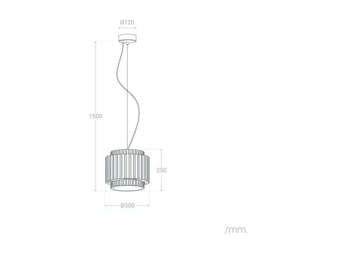 Suspension Plâtre Double Colum Blanc
