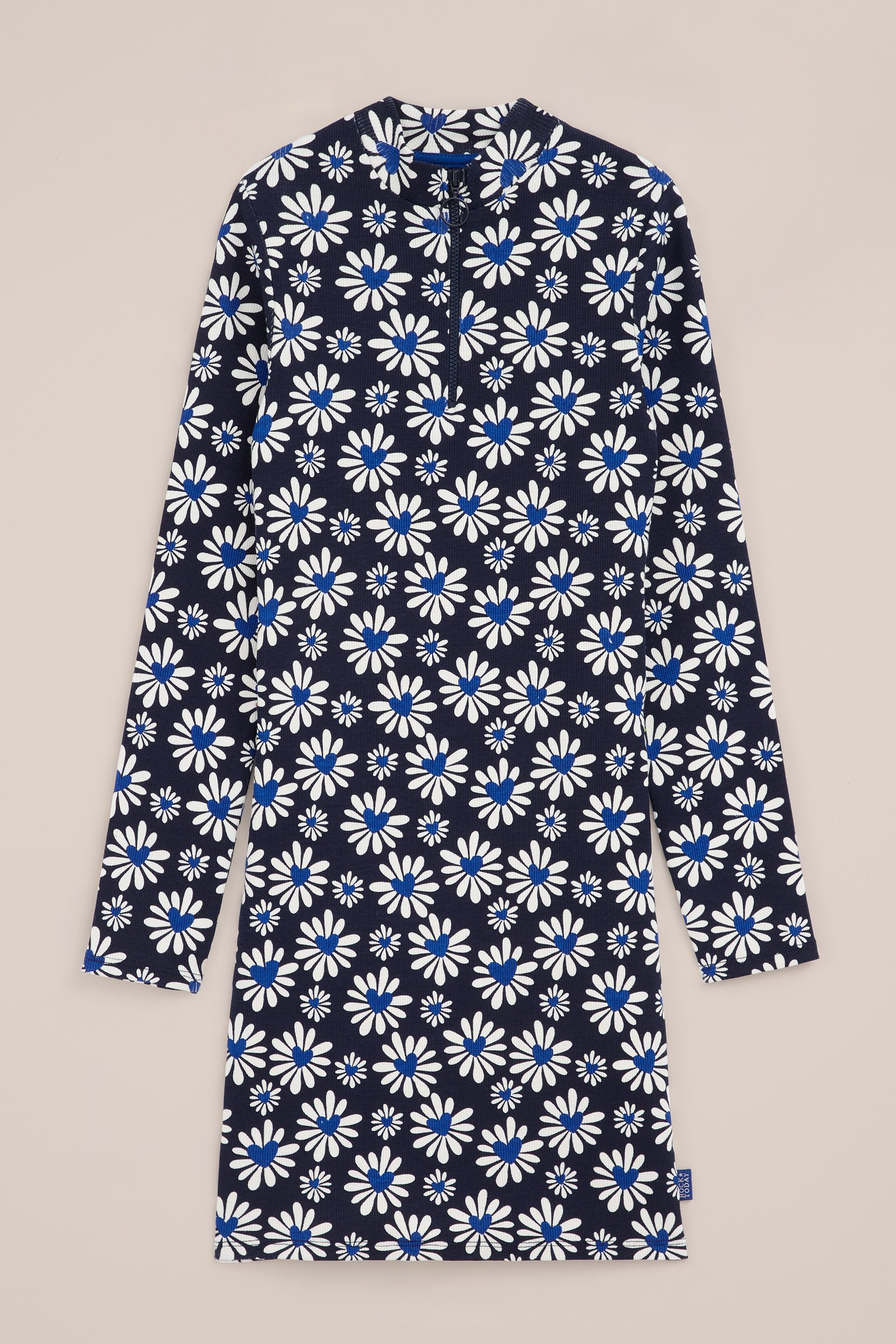 Meisjes jurk met dessin WE Fashion Donkerblauw