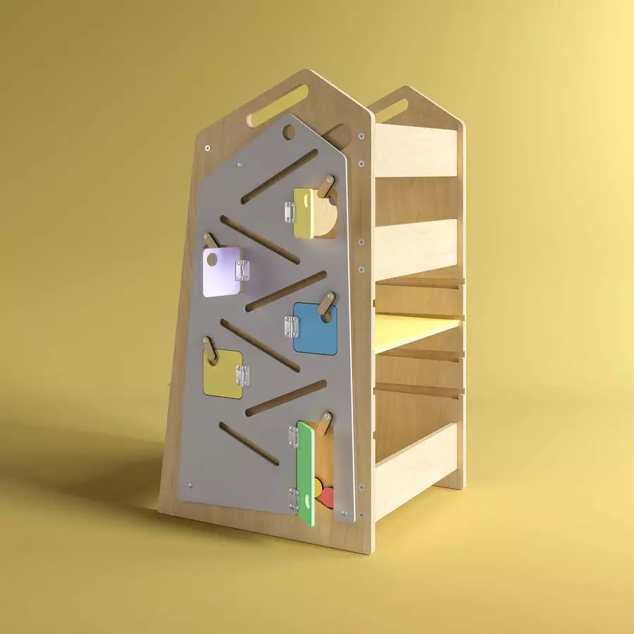 Montessori® Lernturm - XXL - Multifunktionaler Helferturm 5-in-1 Montessori® by Busy Kids mehrfarbig