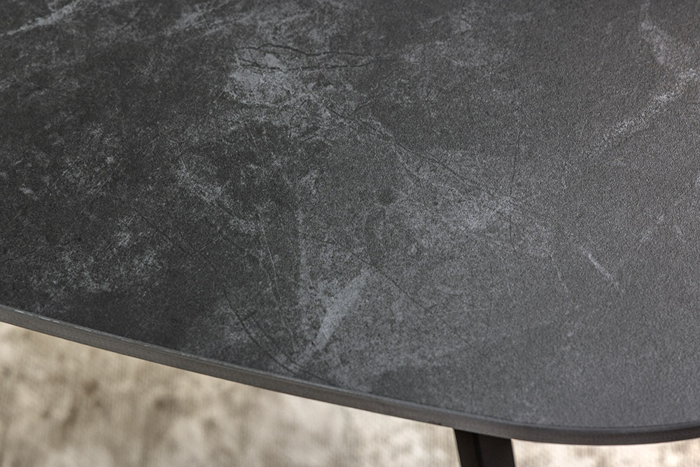 Design Couchtisch MARVELOUS 90cm anthrazit Marmor Keramik schwarzes Metall