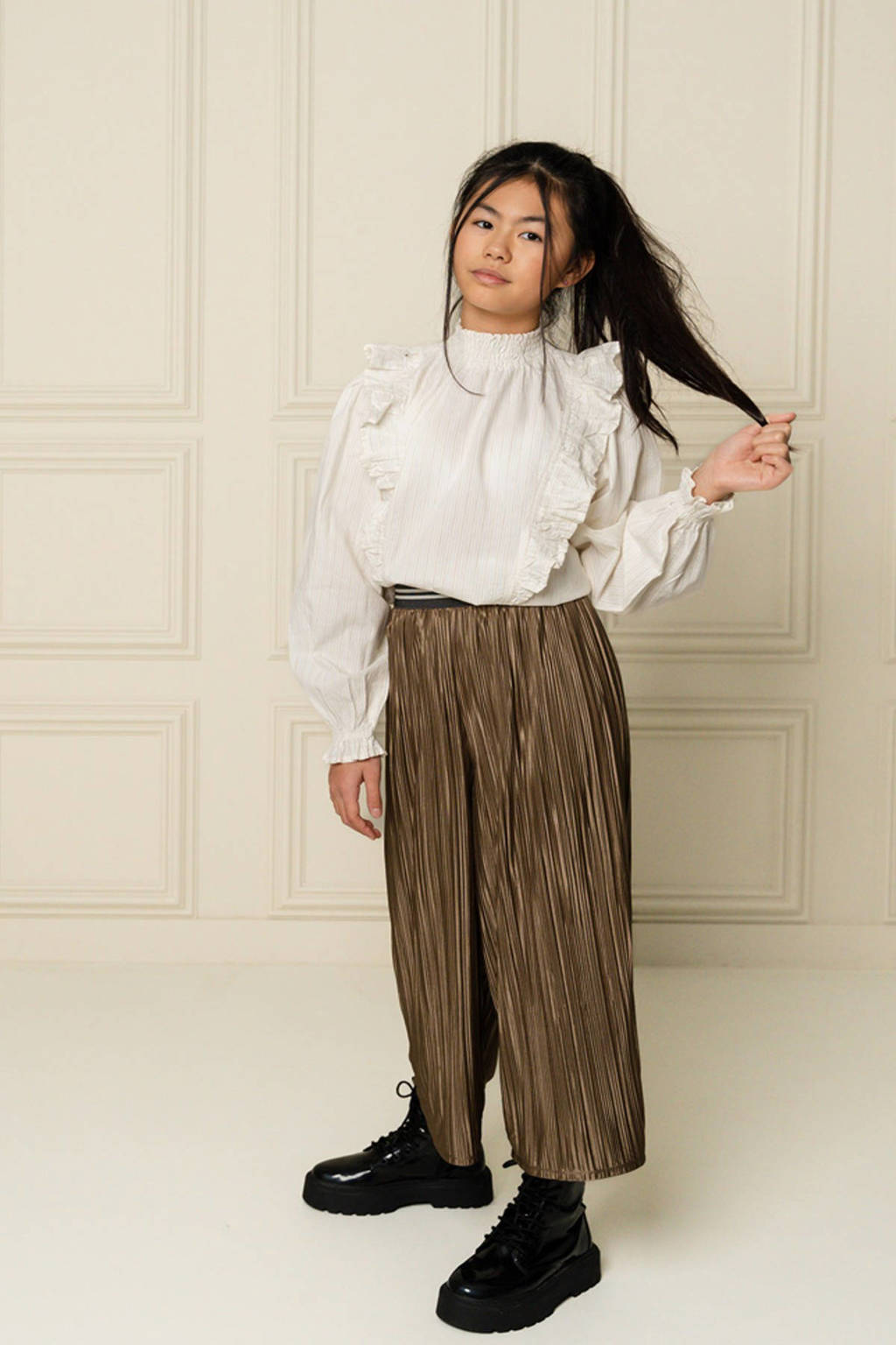 Like Flo loose fit broek Fenni koffiebruin