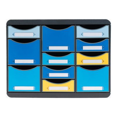 Exacompta Beeblue - Module de classement 11 tiroirs - couleurs assorties