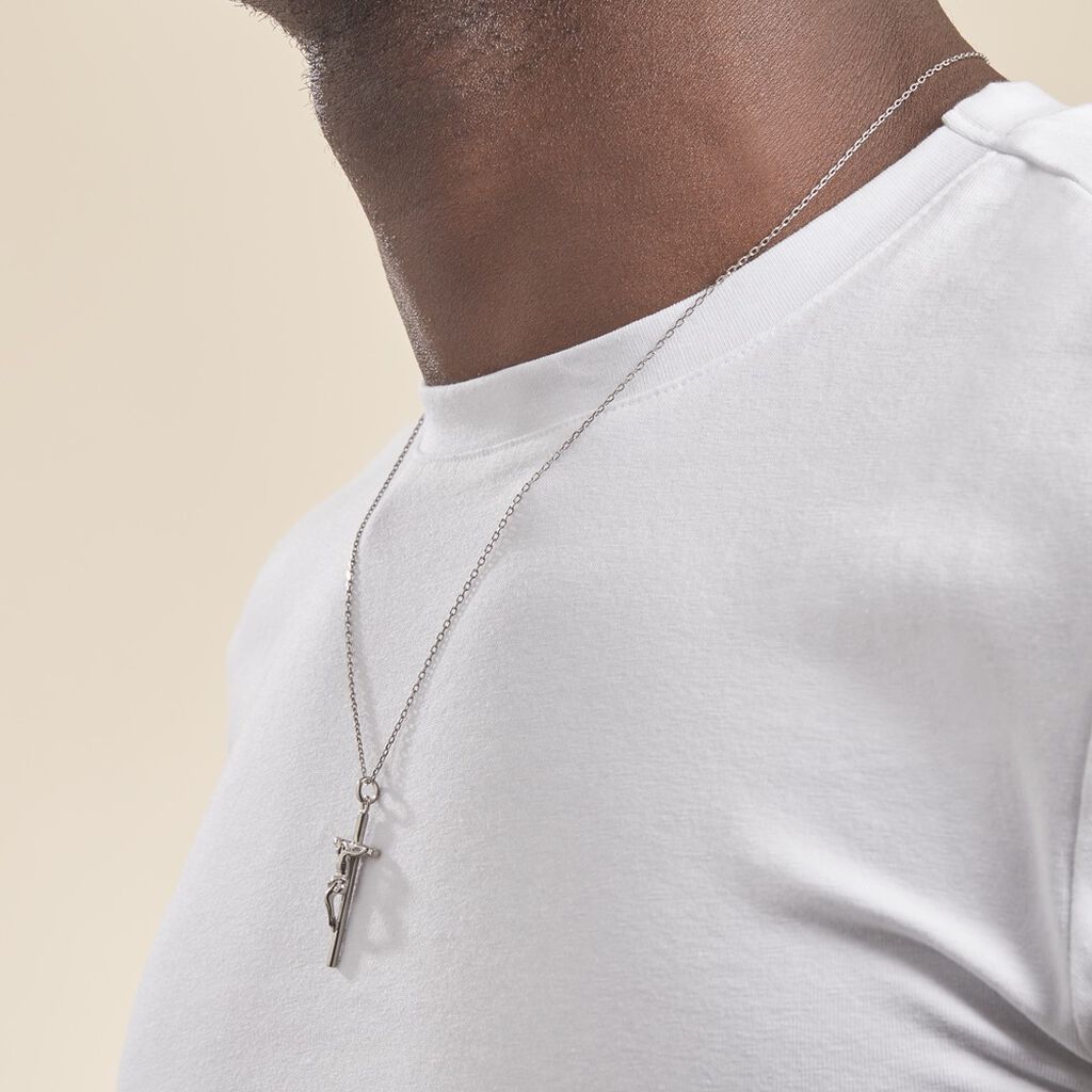 Pendentif Nessahae Argent Blanc