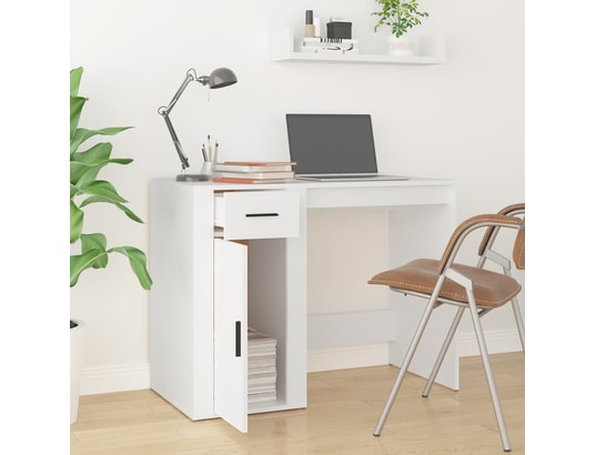 VIDAXL - Bureau blanc 100x49x75 cm bois d'ingénierie