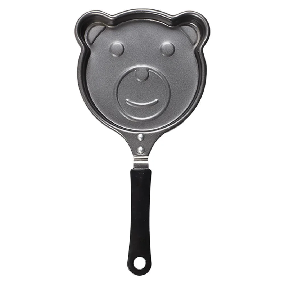 Poêle à pancake forme ourson gris et noir L15cm