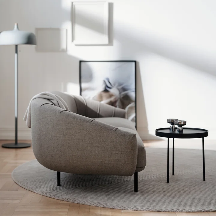 Northern - Plis 2-Sitzer Sofa, schwarz / dunkelgrau (Kvadrat Brusvik 08)
