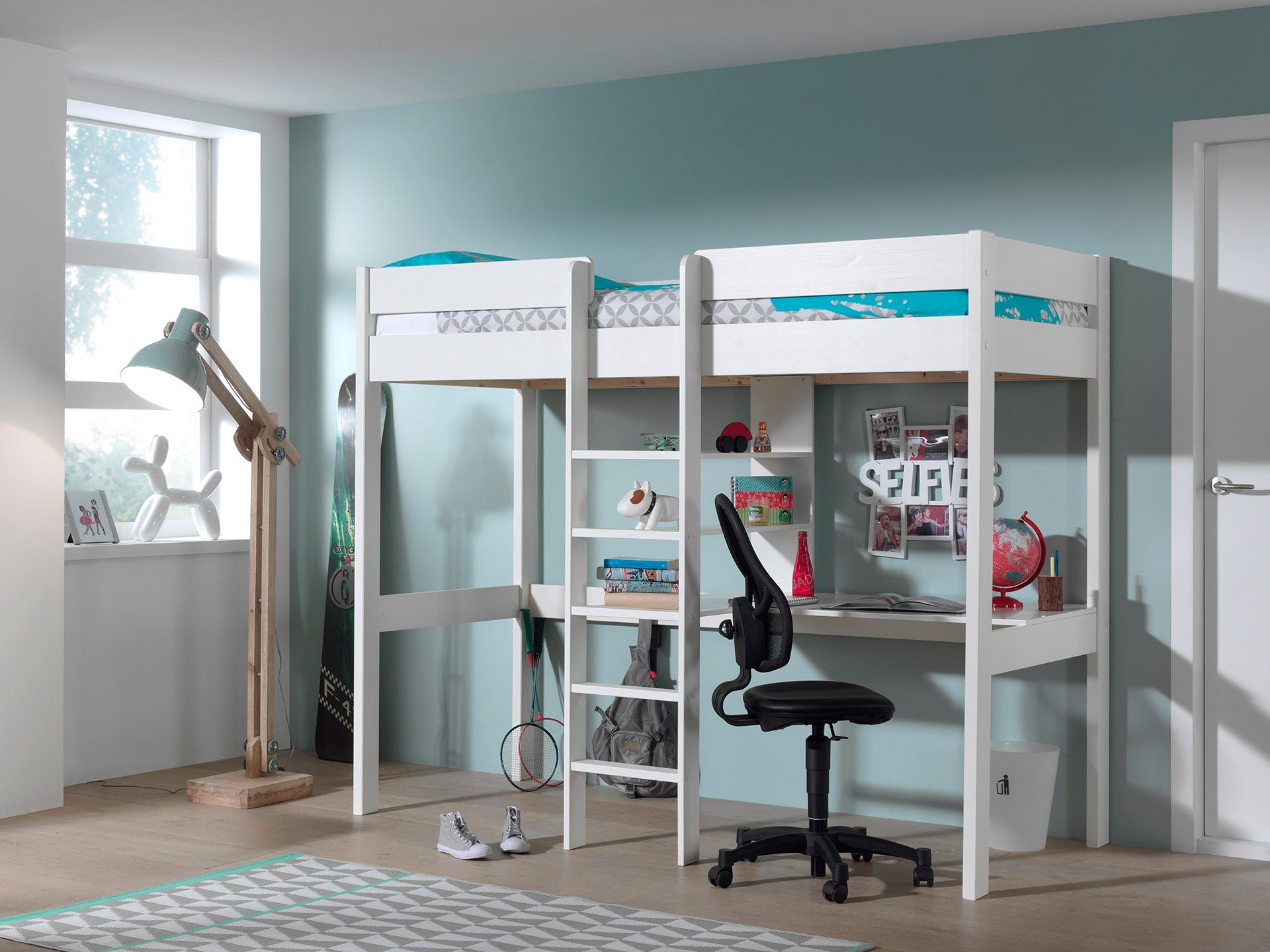 LUCEVI - Pino Hoogslaper + bureau 90x200 cm - Wit