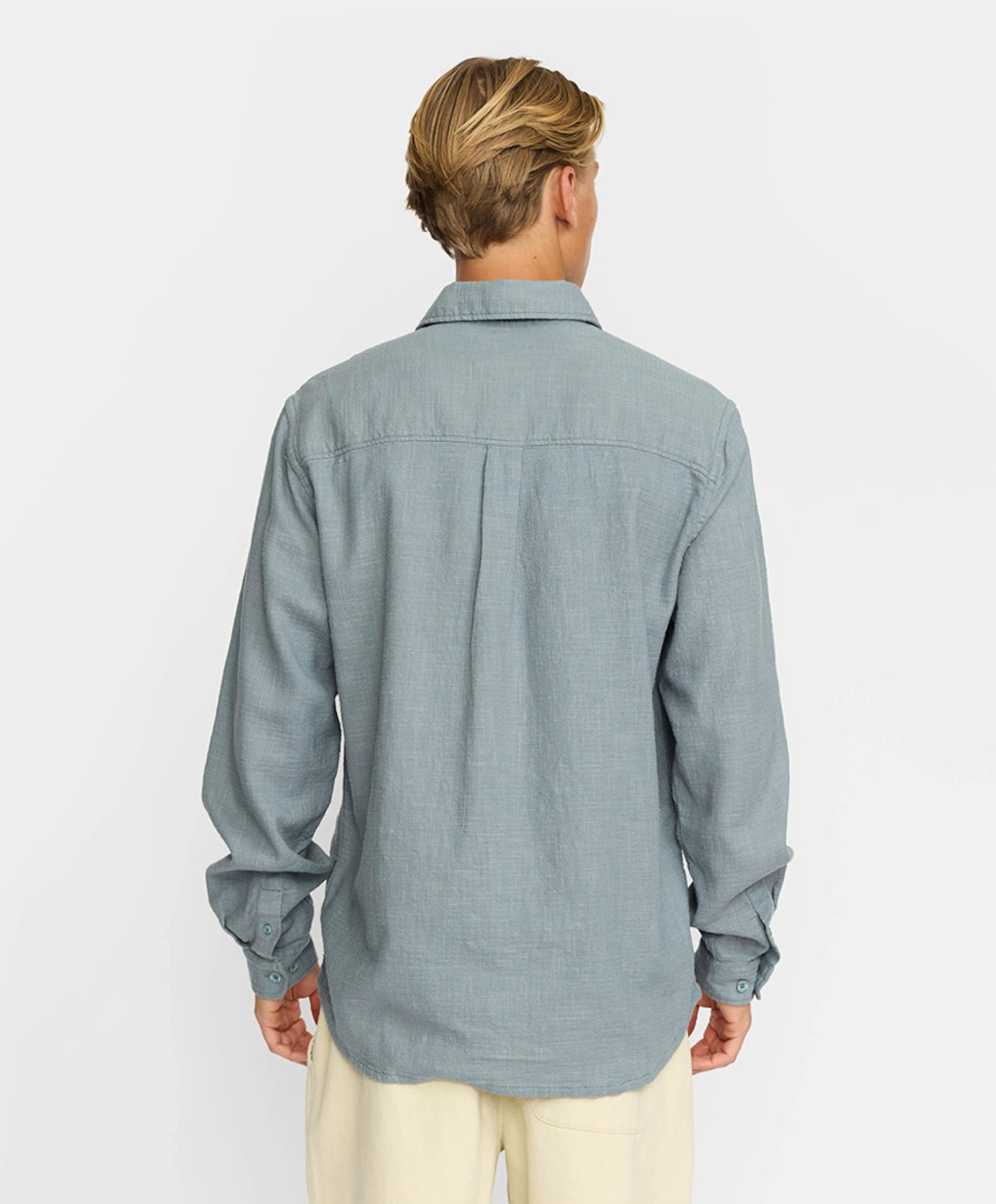 Revolution Heren overhemd lange mouw blauw