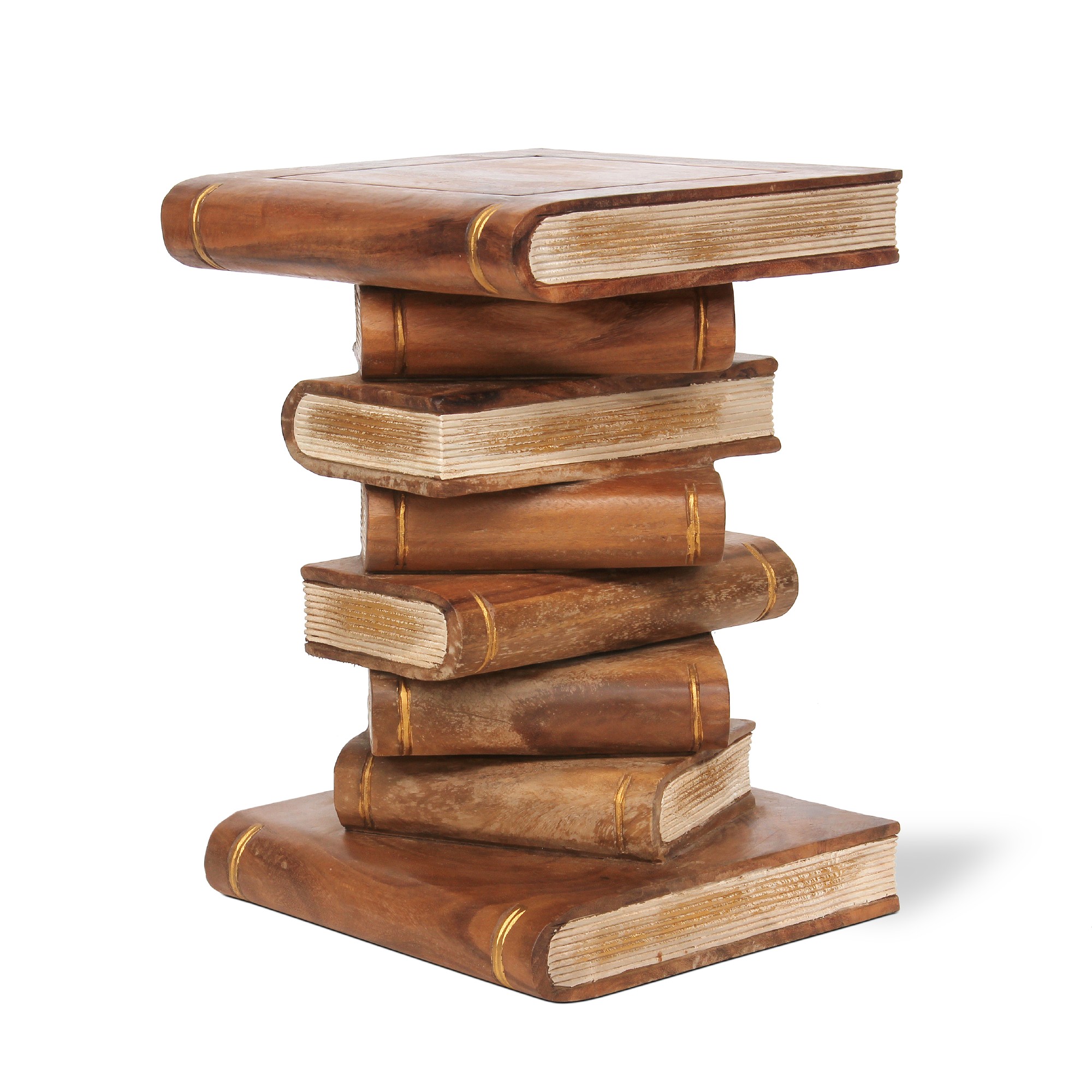 Bücherstapel, natur, T 35 cm, B 35 cm, H 38 cm von fischer's lagerhaus
