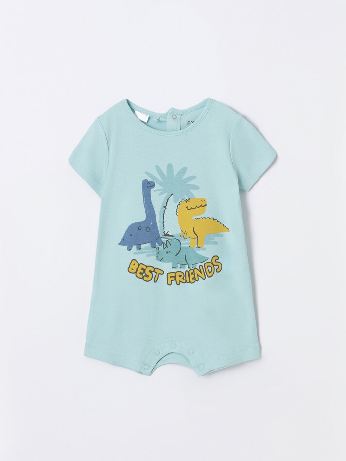 Conjunto com 2 pijamas estampados - Turquesa Escuro