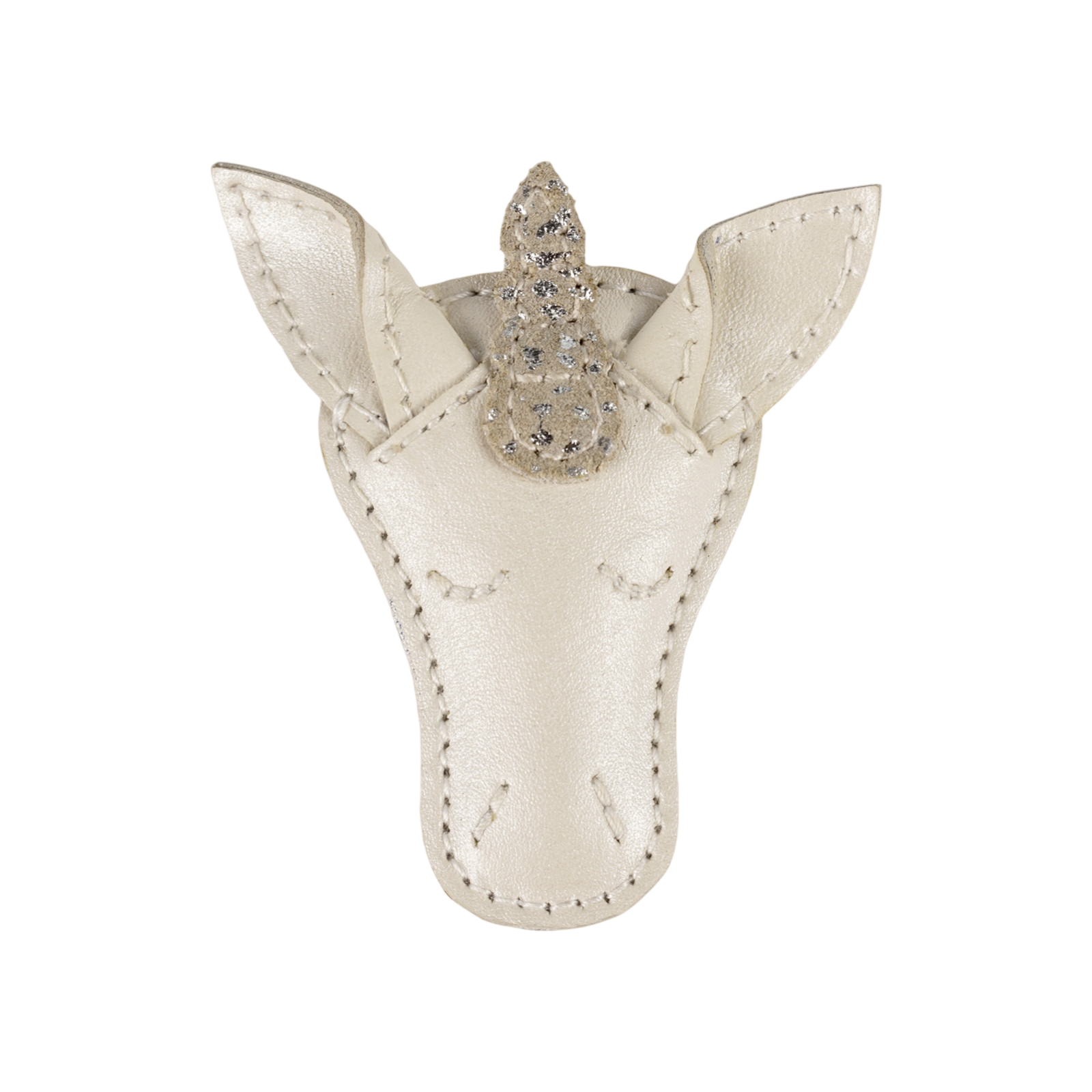 Haarspange Unicorn Off White Metallic Leather