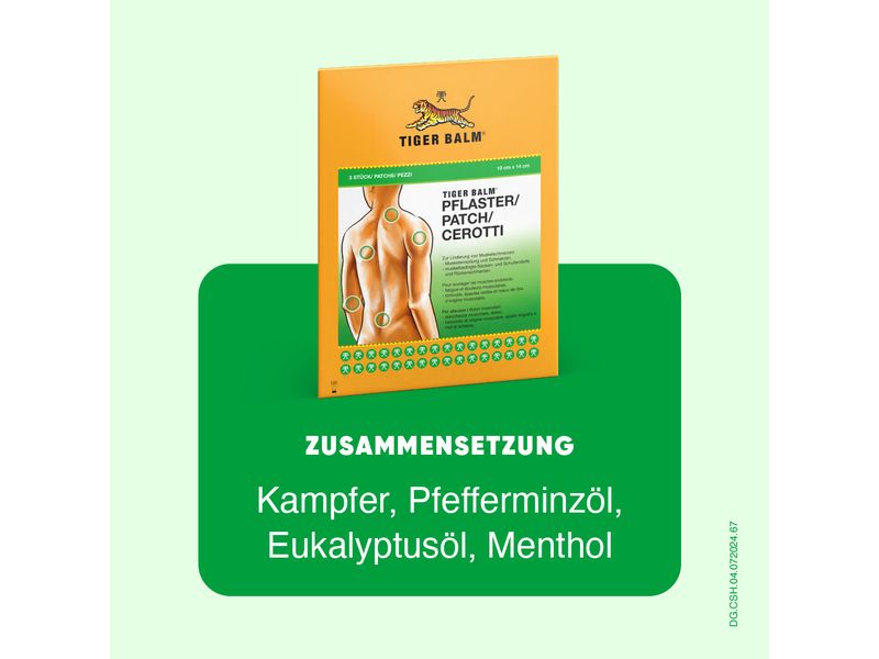 Tiger Balm bei Muskelschmerzen 10 x 14 cm 3 Stück Schmerzpflaster