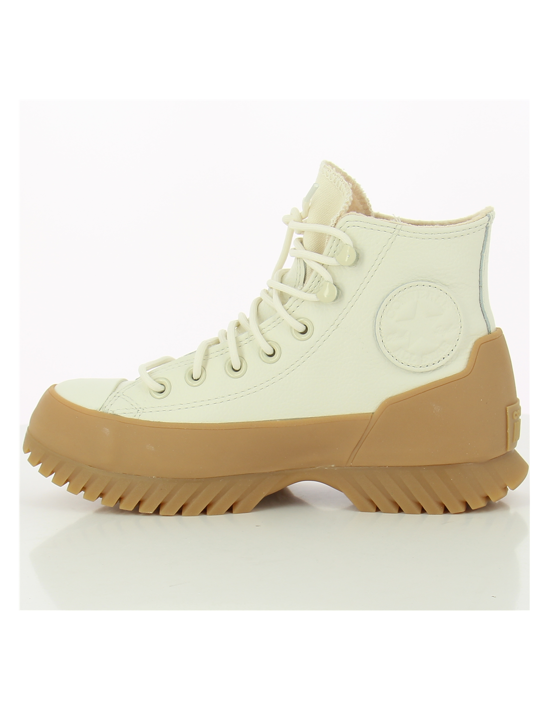 converse sneakers compensées montantes femme lugged winter 2.0 cuir blanc/beige