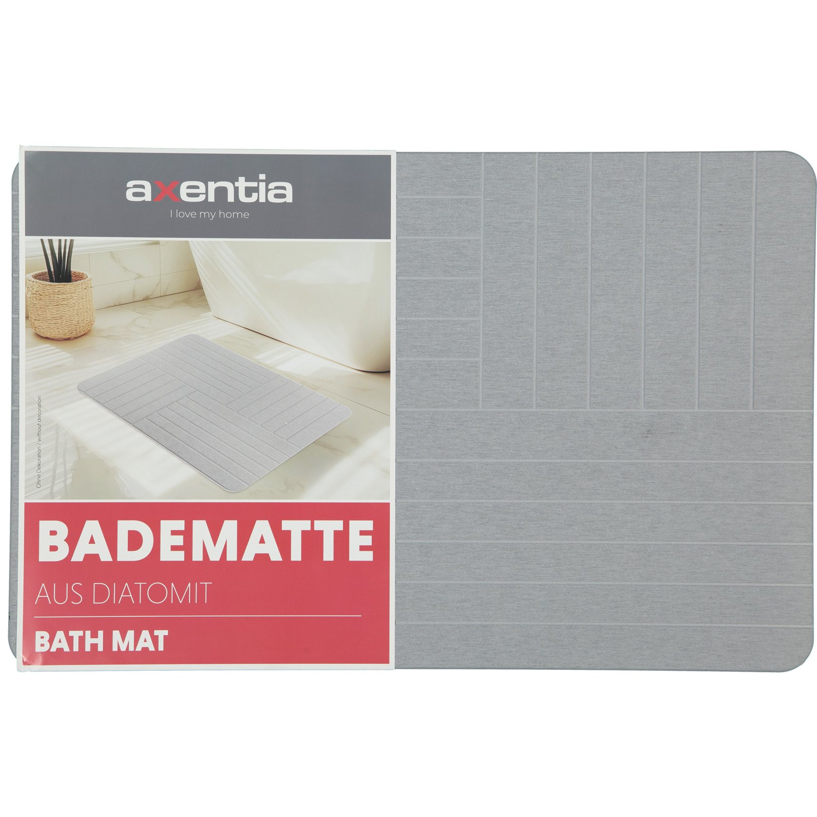Badematte Diatomit grau, 39 x 0,9 x 60 cm