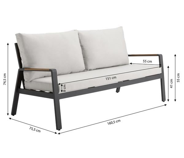 Dehner Lounge Milo, 4-teilig
