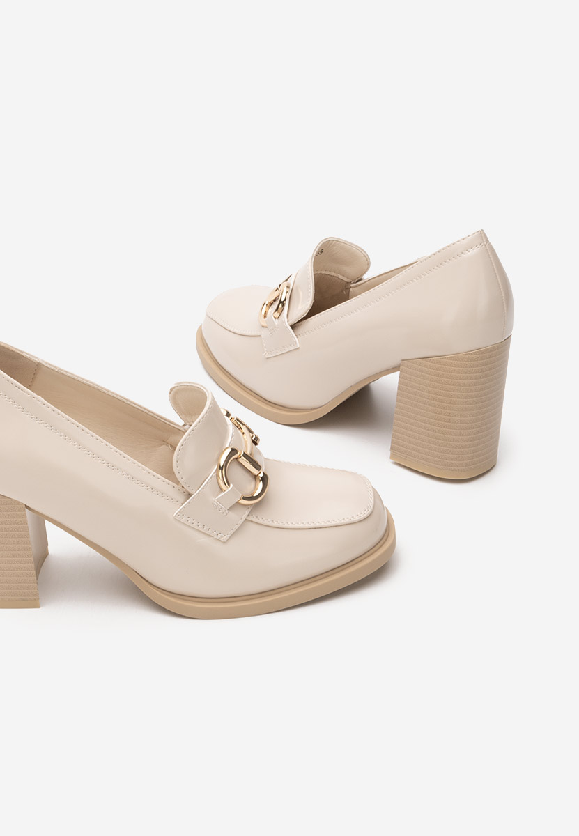 Mocassins à talon beige Efora