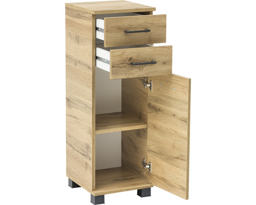 Onderkast van Möbelpartner Nora, afmetingen (B x H x D): 30,3 x 88,6 x 32,6 cm, eiken landelijke stijl