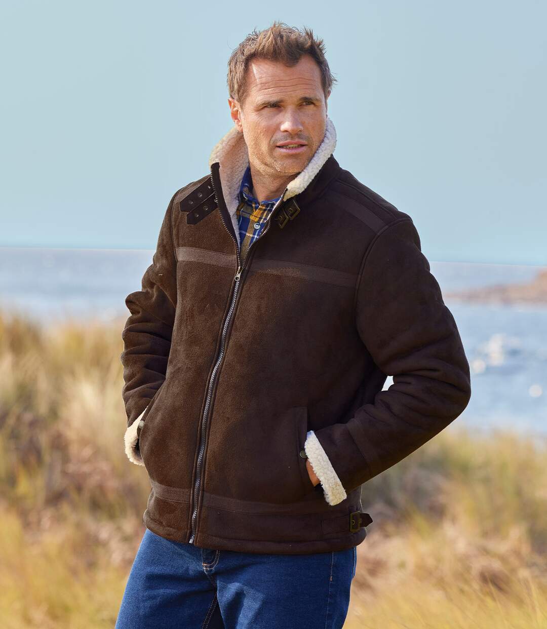 Blouson Aventurier Suédine Fourré Sherpa