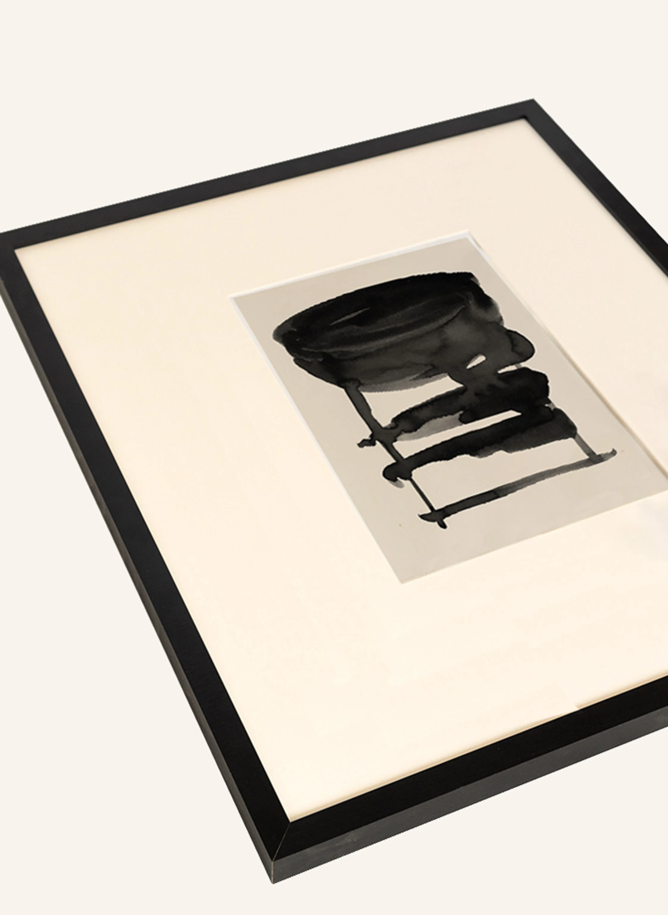 JACOB BADEN Wandbild SCHWARZE LEITER mit Rahmen