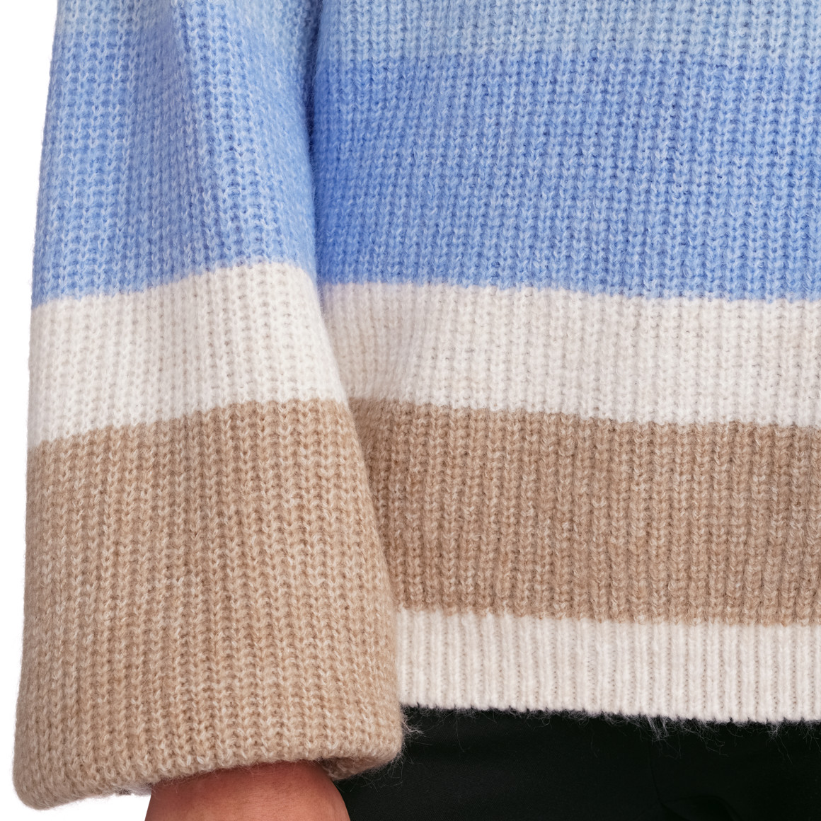 Gina Damen Strickpullover mit Streifen creme