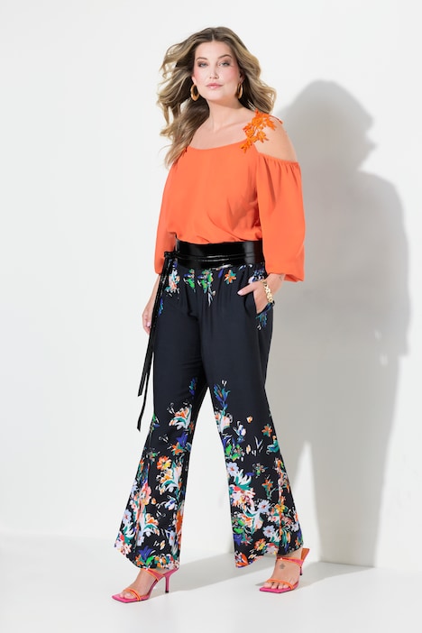 Hose, Wide Legs, floraler Druck