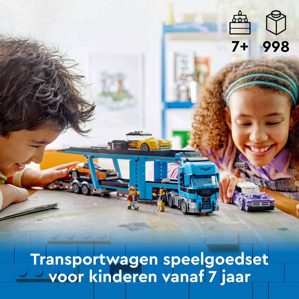 Super truckTransportvoertuig met sportauto's Speelgoed voor Kinderen 60408
