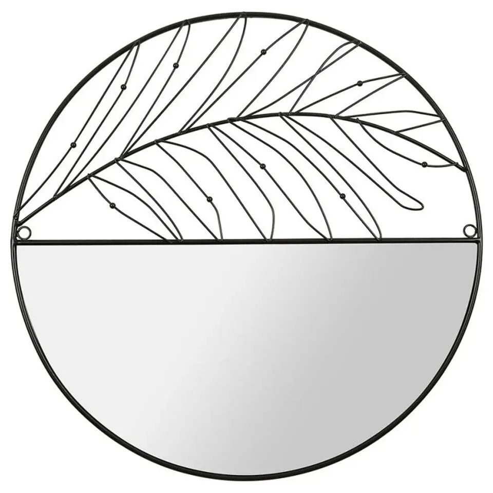 Ostaria spiegel - zwart - metaal - rond - modern - D49 cm