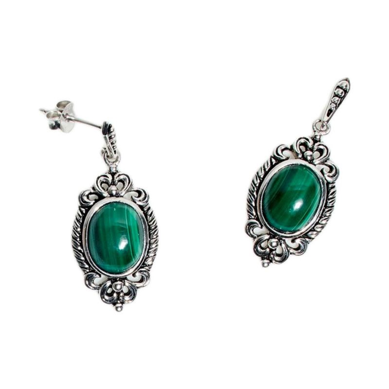 Boucles d'oreilles argent massif et pierre naturelle