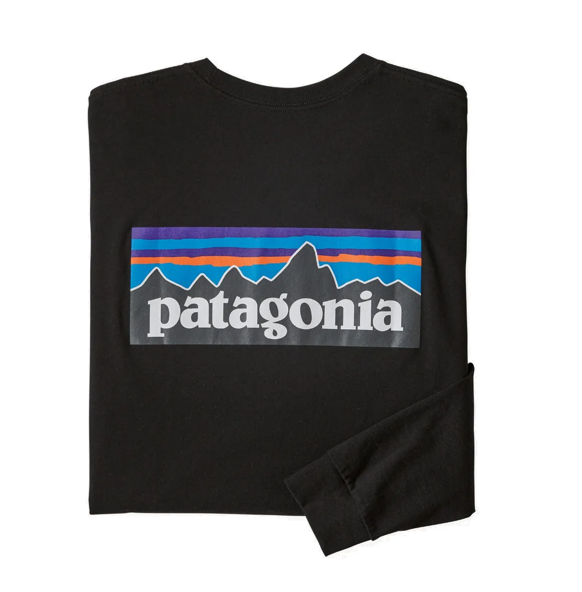 Patagonia Men's Longsleeve P-6 Logo Responsibili-Tee Black