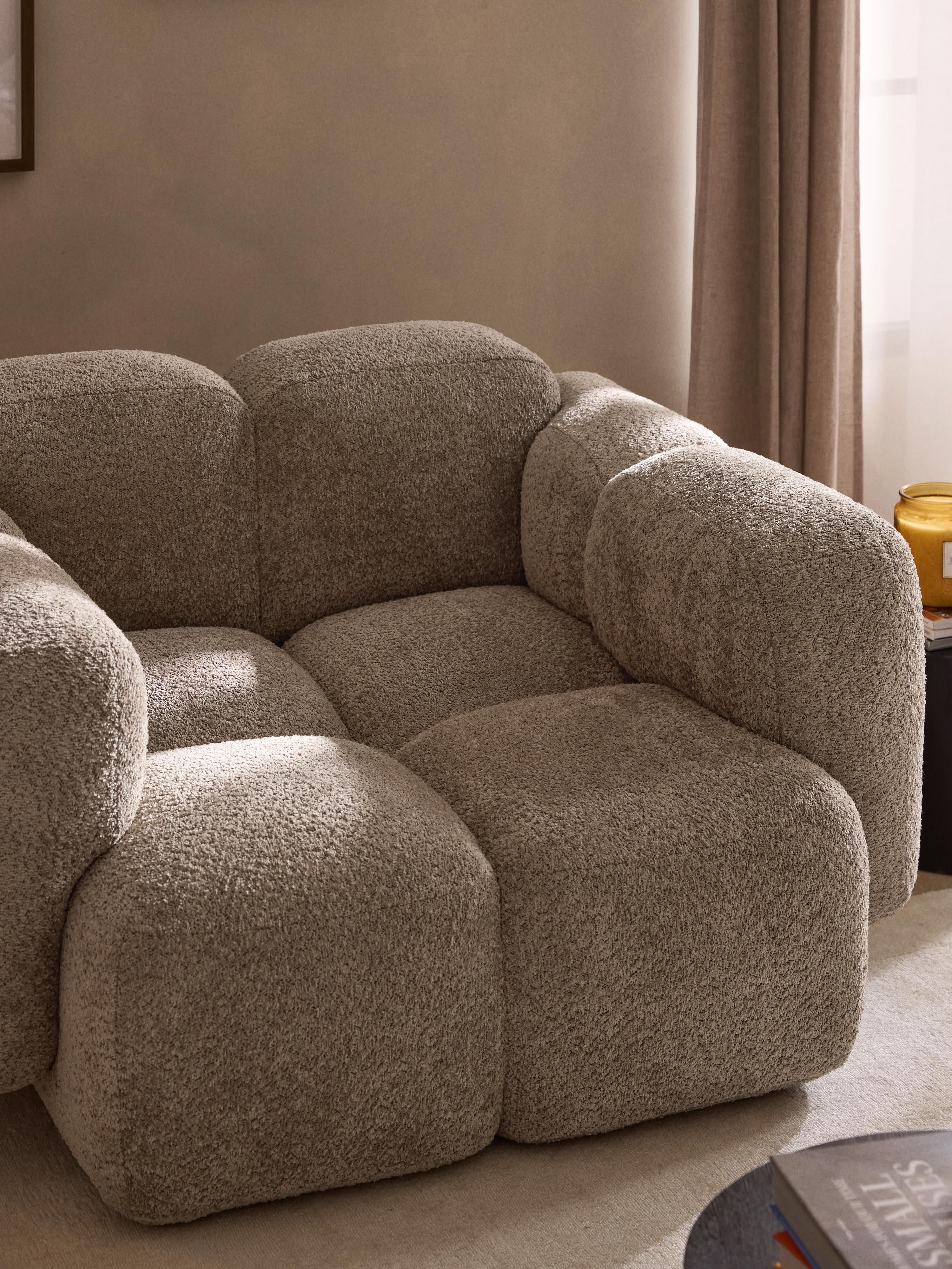 Loungefauteuil Tayla van teddy bouclé