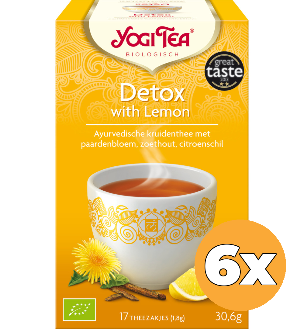 6x Yogi Tea Detox with lemon bio (17 stuks)