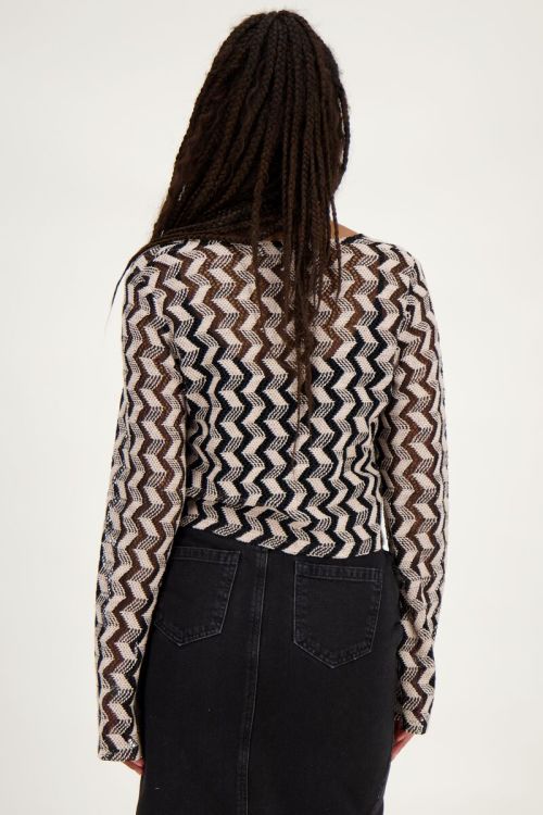 Zwart-beige crochet vestje