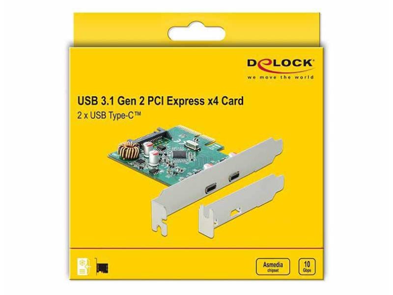 Delock PCI-Express-Karte 90397 USB 3.1 Gen2 - 2x Type-C PCIe-Schnittstellenkarte