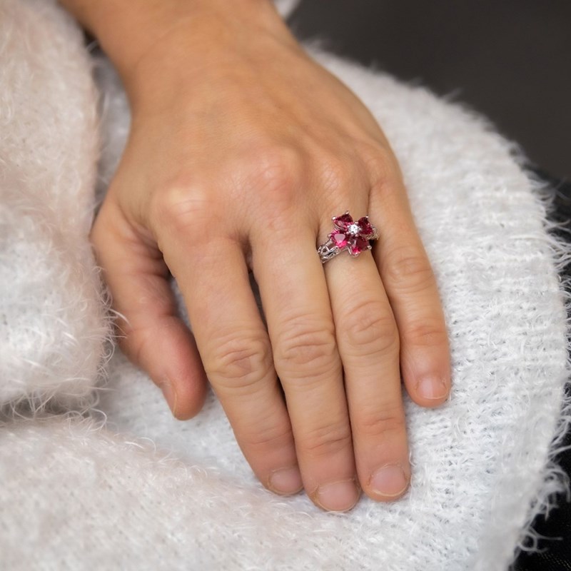 Bague Femme Rhodium FLORA