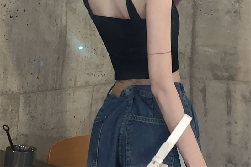 Robynn - Halter Effen Crop Top