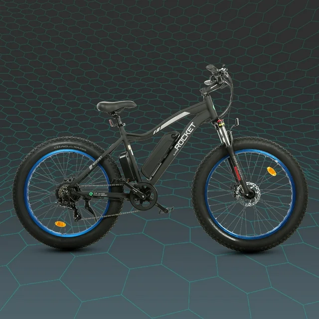 Bicicleta elétrica Ecotric com pneus largos de 26 polegadas, motor potente de 500 W, bateria de lítio removível de 36 V/12,5 Ah, ideal para praia, neve e montanha, com amortecimento para impactos. Perfeita para adultos.