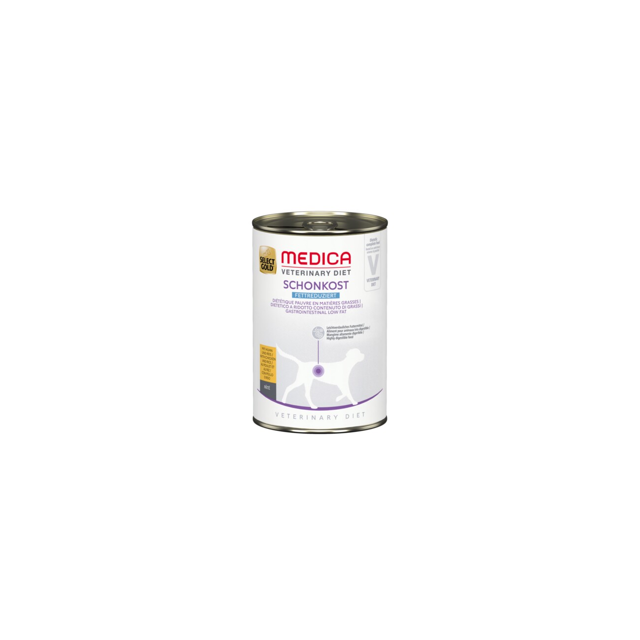SELECT GOLD Medica Nassfutter Hund Adult Schonkost fettreduziert, mit Huhn 6x400 g