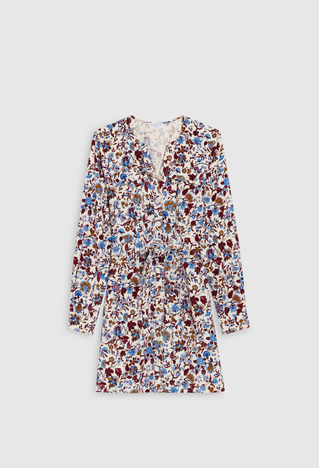 Robe courte imprimee fleurie coton