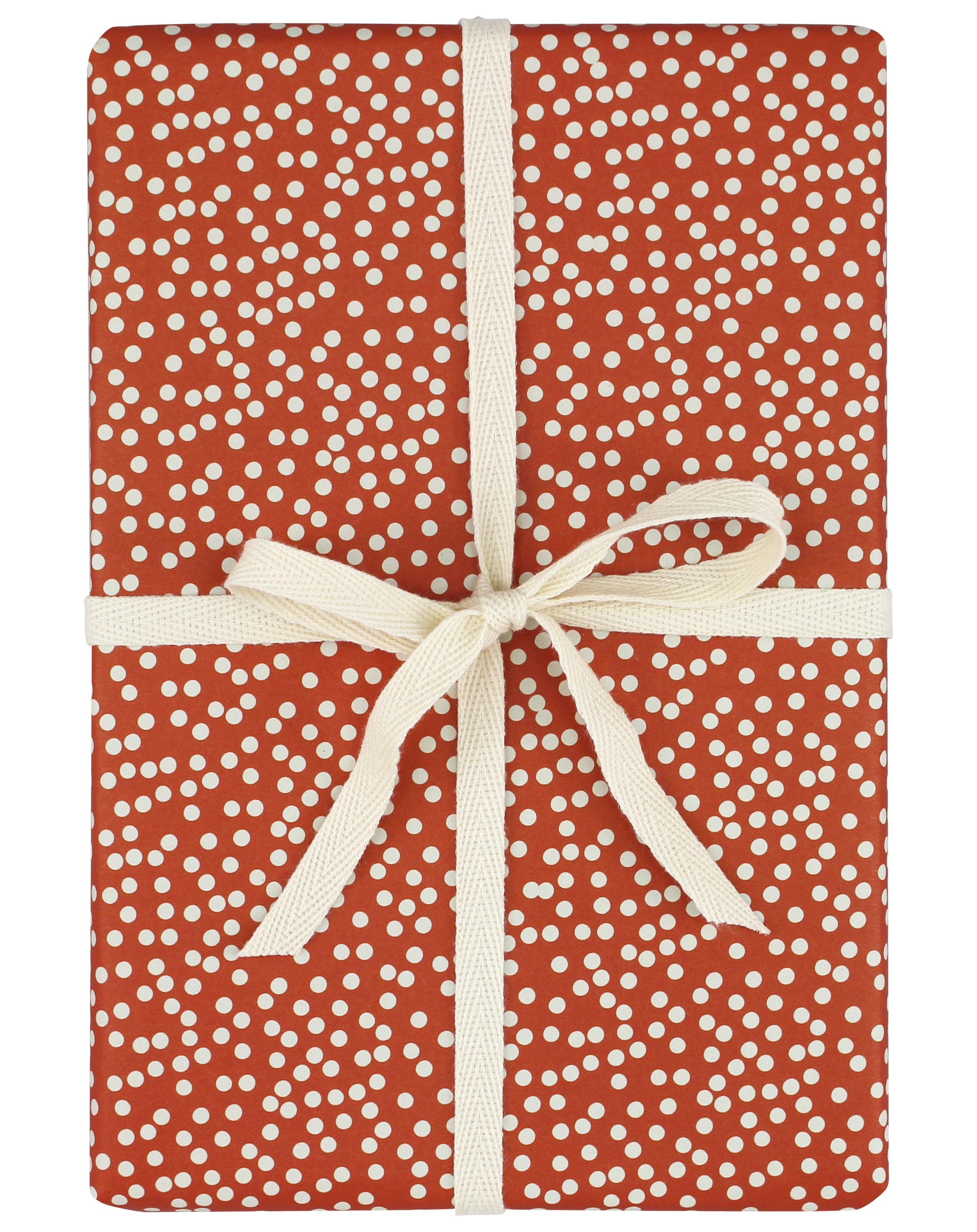 Geschenkpapier PUNKTE 3 Bögen in rot/grau