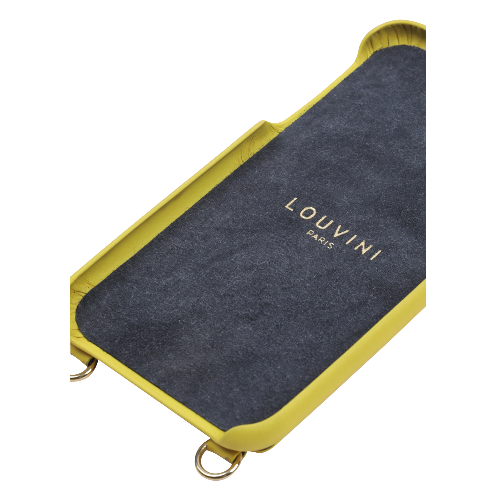 LOU - Etui pour iPhone avec pochette en cuir| Jaune