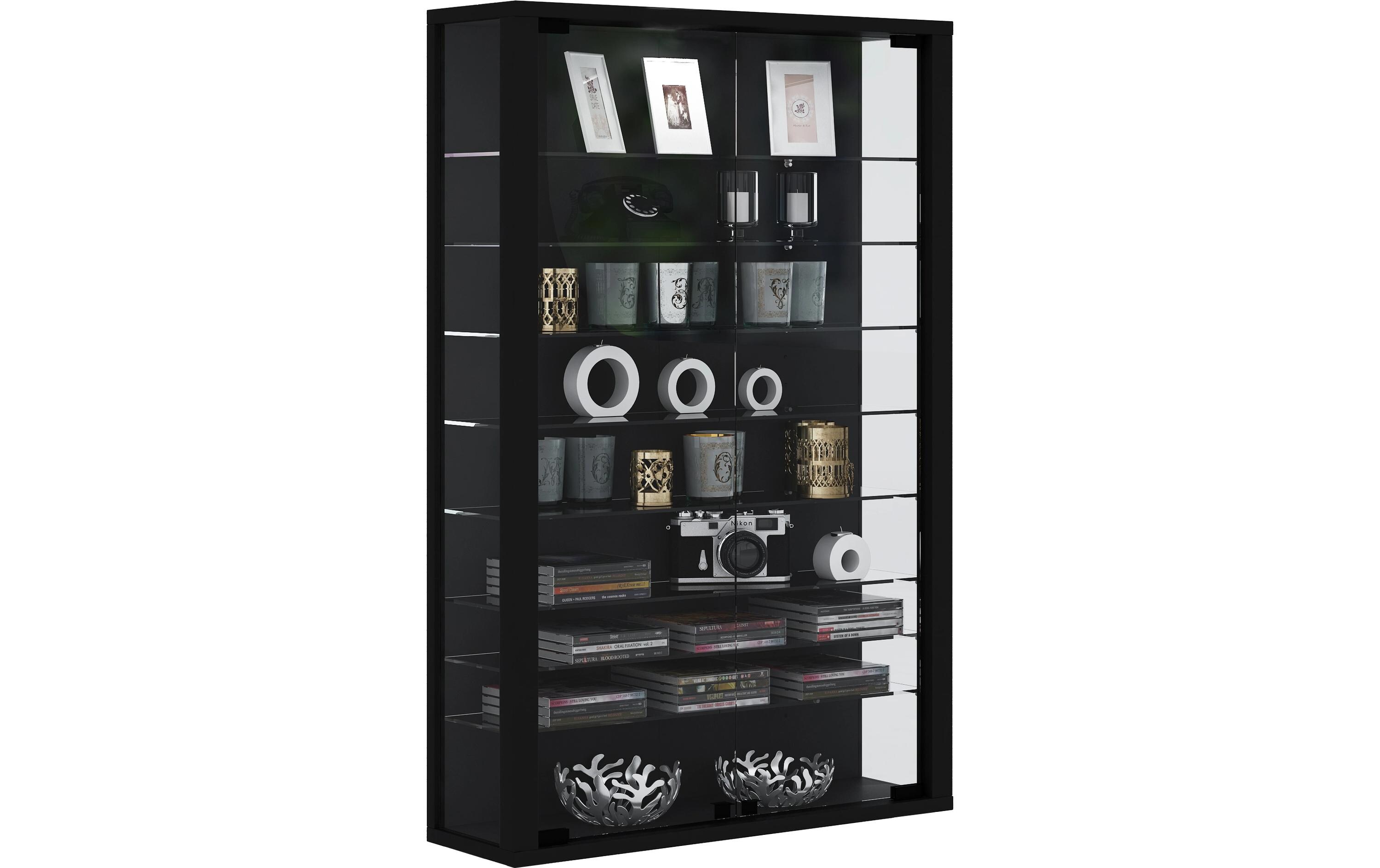 Vitrine Vitrosa Mini 59 x 91.3 cm, Schwarz<br>Hängevitrine für die Wandmontage