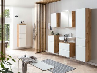 Waschtischkombination Gent weiß/braun B/H/T 60x200x35 cm
