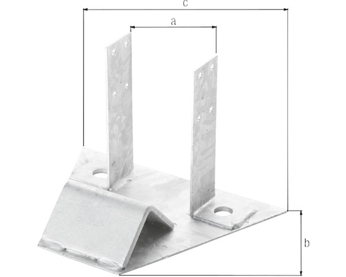 Spantvoetverbinder voor beton 60 x 170 mm thermisch verzinkt
