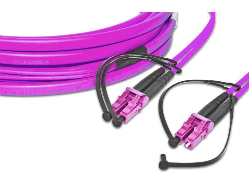 Lightwin LWL-Patchkabel Multimode LC – LC, OM4, Duplex, 0.2 Hochwertiges Duplex LWL Patchkabel 0.25m, MM OM4, LC – LC