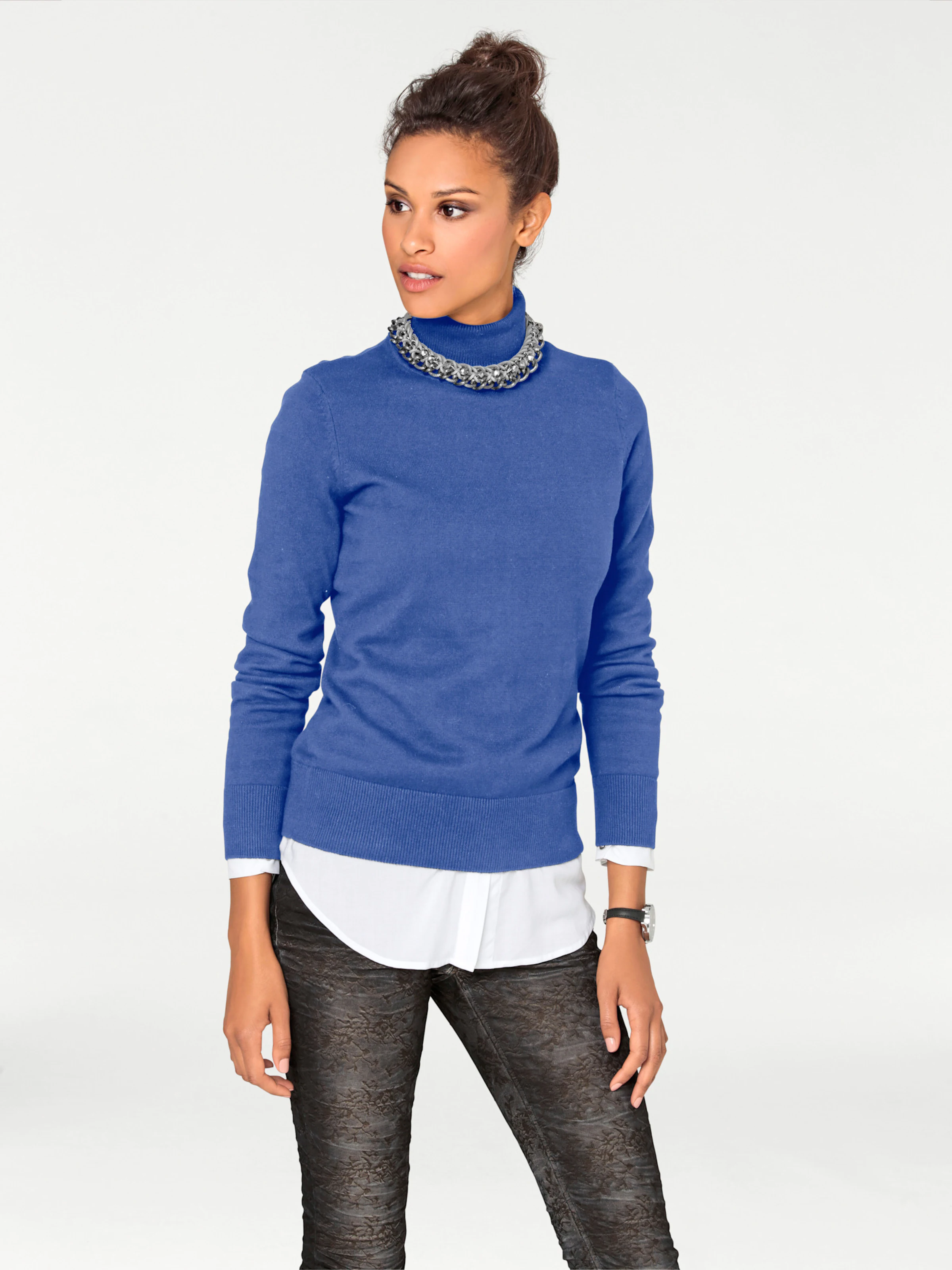 heine Rollkragenpullover in royalblau